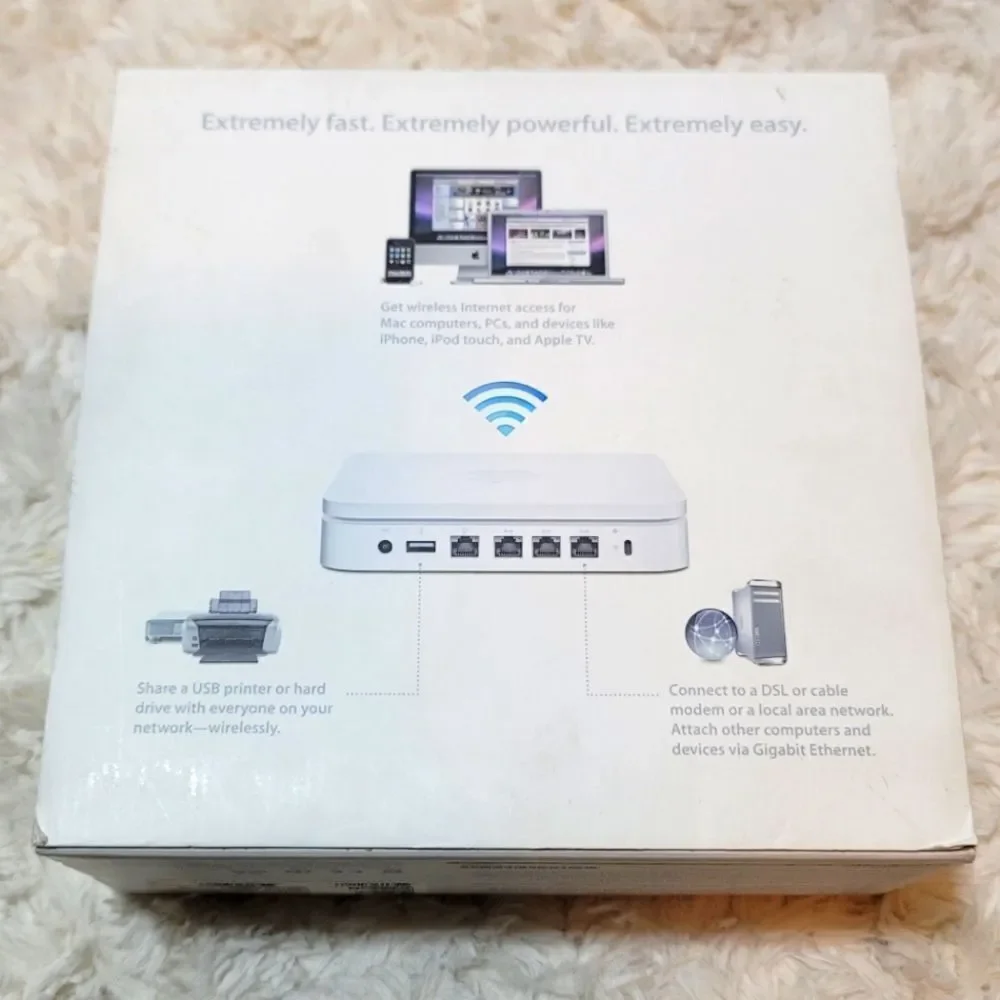 Apple Airport Extreme 802.11n Wi-fi Router Base Station Model No. A1354